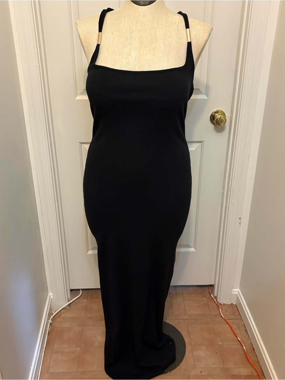 Fashion Nova Black Rubbed Racerback Bodycon Dress Women’s Size Extra Large XL